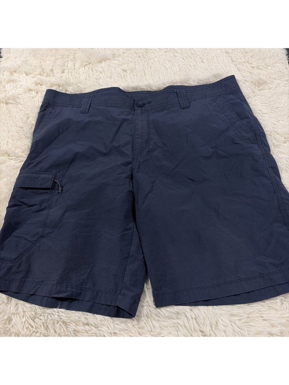 Columbia mens blue hiking shorts rip stop 40 cargo pocket